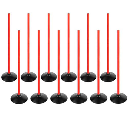 Orange Soccer Agility Poles Set Detachable Sports Trainning Speed Pole Slalom Poles with Rubber Base Sport Traning Equipment - color: Pack of 12, style: 3.3 FT
