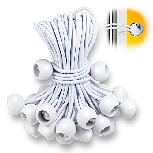 Ball Bungee Cords 50 PCS - Heavy Duty Elastic Bungee with Balls for Canopy, Tarp, Cargo, Tent - UV Resistant (15 Inch) - size: 15 Inch