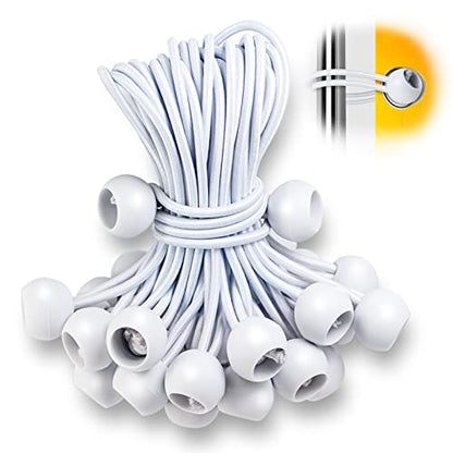 Ball Bungee Cords 50 PCS - Heavy Duty Elastic Bungee with Balls for Canopy, Tarp, Cargo, Tent - UV Resistant (15 Inch) - size: 15 Inch