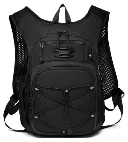 Wotony Lightweight Hydration Backpack with 2LOR 3LWater Bladder for Cycling Hiking Rave - Water Daypack for Men Women - color: ALL BLACK