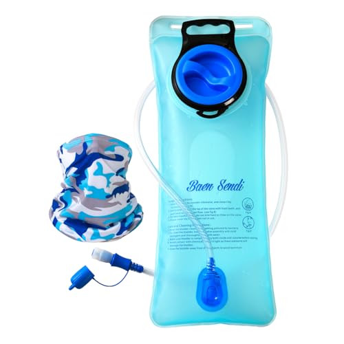 2 Pack Hydration Bladder 2 Liter/70 oz - 1.5L 2.5L 3L Water Bladder - BPA Free Hydration Pack Replacement - BPA Free Hydration Pack Replacement - color: 1- Pack（one light blue）, size: 3 Liter