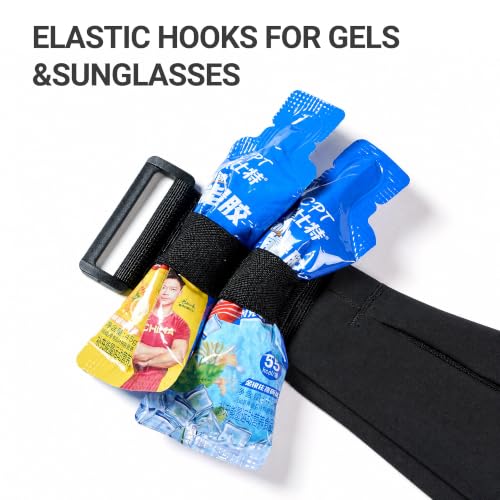 Running Belt Fanny Pack Men Women, Slim No-Bounce Waterproof Phone Holder - color: Black