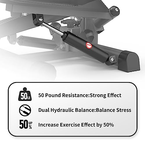 leikefitness Premium Portable Twist Stair Stepper Adjustable Resistance, Twisting Step Fitness Machine with Handbar and LCD Monitor (ST6619-Black)