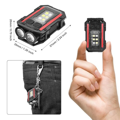 SUNPRO Mini Keychain Flashlight 8 Modes Pocket Flash Light(1, Black)