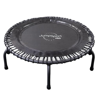 JumpSport 550 Workout Rebounder for Adults, 44" | PRO CE | Mini Exercise Fitness Trampoline Jumper with Cables | Black - color: Matte Black, style: Foldable Frame / Skirt Mat