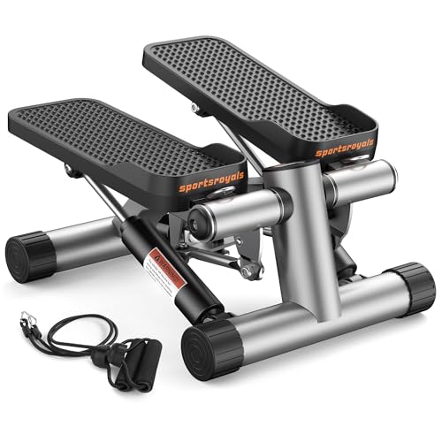 SPORTSROYALS Stair Stepper,Twist/Mini Stepper for Exercise at Home,Step Machine with Resistance Bands for Full Body Workout, 350lbs+ Capacity