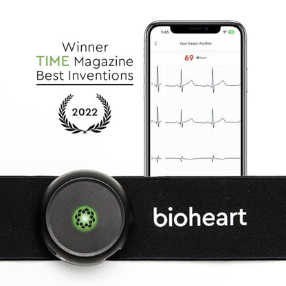 Bioheart | 24/7 Continuous Heart Monitor | No Prescription Needed | Smart Wearable | Chest Strap | One Month Subscription Included - size: Large