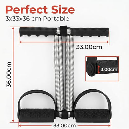 Dual Spring Tension Foot Pedal, Spring Steel Abdominal Leg Exerciser Foot Pedal Dual Spring Sit Up Equipment Lightweight and Portable for Muscle Training (Black)