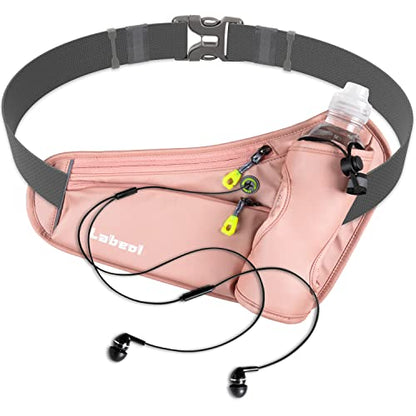 Running Belt, Waterproof Hydration Belt with Water Bottle Holder Hiking Walking Waist Pack Reflective Adjustable Fanny Pack Compatible for Phone Waistband Outdoor | Reflective Adjustable Waistband Fanny Pack for Phone & Wallet, Gear for Running Hiking Wal
