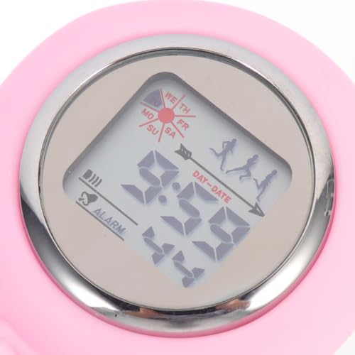 Didiseaon Electronic Nurse Table Digital Pocket Watch with Stopwatch Timer Night Light Calendar Alarm Clip Chest Watch Alloy Pink 3.74 Inch for Home Use
