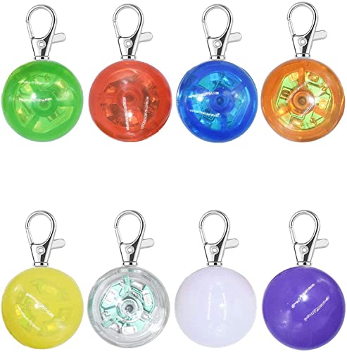 8 Pack Dog Lights for Night Walking, 3 Modes Dog Collar Light for Night Time, IP68 Waterproof Dog Lights Clip On, LED Safety Light for Large Medium Small Pets, Running, Camping, Climbing, Bike