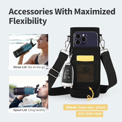 WixByti 40 oz Insulated Water Bottle with Straw, Stainless Steel Water Jug - color: Blue/Black Gradient, size: 40 Ounces