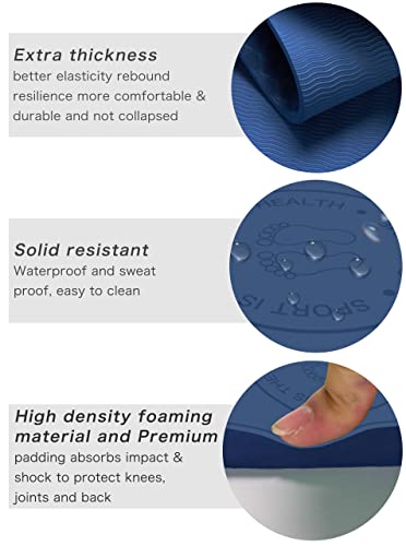 Jump Rope Mat Shockproof Exercise Skipping Mat All-Purpose Extra Thick High Density Anti-Tear Exercise Yoga Mat, Non Slip for Indoor and Outdoor - color: Blue
