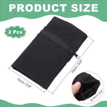 uxcell Wrist Pouch Wrist Wallet Sports Wristband Wallet with Pocket for Running Jogging Hiking Cycling Yoga - color: Black