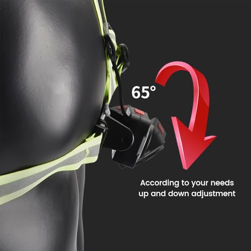 Running Lights for Runners 800LM, 5 Modes Running Light with 65°Adjustable Tilt, IPX5 Waterproof Rechargeable Visibility Reflective Vest for Night Walking/Cycling/Jogging, 4-12Hrs Runtime