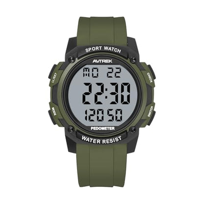 AVTREK Pedometer Watch for Walking Steps and Miles No Bluetooth/APP Needed - color: Green