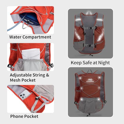 Lightweight Running Vest for Women and Men Hydration Backpack Pack with 1.5L Water Bladder Bag Running Gear Accessories for Hiking Trail Cycling Marathon