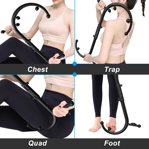 AISZG Back and Neck Massager - Massage Trigger Point Cane,Birthday Gifts for Women Men Her Him Mom,Valentines Day Gifts for Her Him Boyfriend(Black)