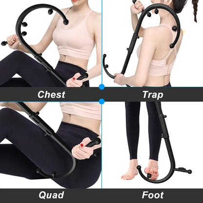 AISZG Back and Neck Massager - Massage Trigger Point Cane,Birthday Gifts for Women Men Her Him Mom,Valentines Day Gifts for Her Him Boyfriend(Black)
