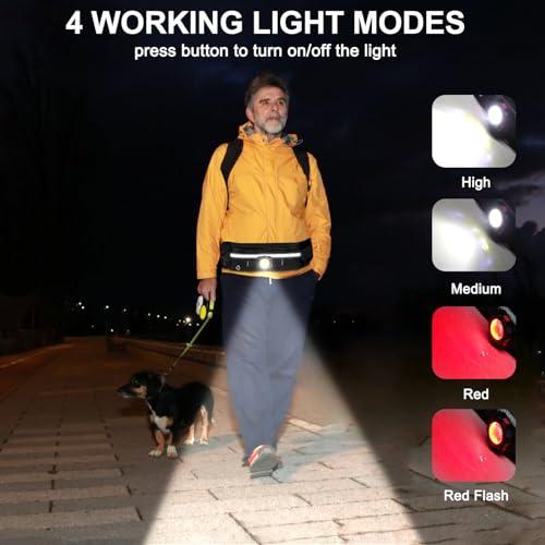 300 Lumens Running Light, Waist Light for Night Walking with 3 Modes