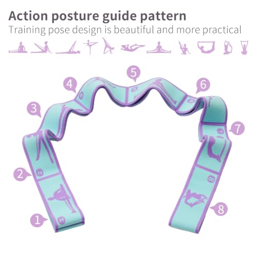 Adjustable Stretch Strap for Kids, 8-Loop Elastic Resistance Band for Children Gymnastics, Ballet Dance, Yoga, Stuff，Pilates & Flexibility Training, Home Exercise Equipment for Girls - color: Blue