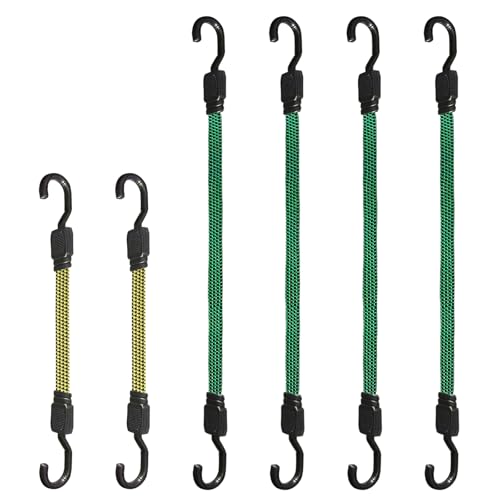 XSTRAP STANDARD 6PCS Flat Bungee Cord with Hooks Elastic Straps - color: Multicolor