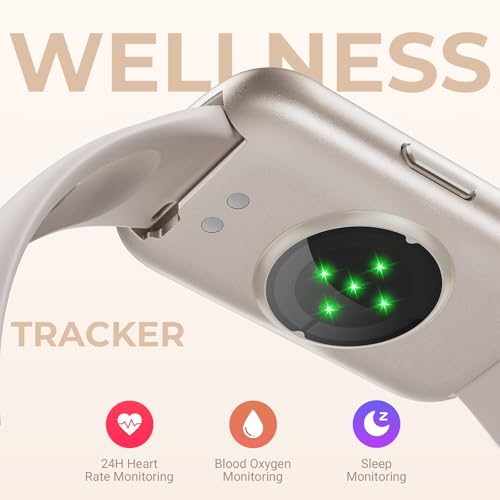 Health Fitness Tracker Smart Watch with 24/7 Heart Rate, Blood Oxygen, Sleep Tracker, Pedometer, 3 Colorful Bands & 3ATM Waterproof Activity Tracker with Step Calorie Counter, Starlight - color: Starlight