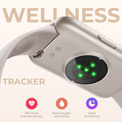 Health Fitness Tracker Smart Watch with 24/7 Heart Rate, Blood Oxygen, Sleep Tracker, Pedometer, 3 Colorful Bands & 3ATM Waterproof Activity Tracker with Step Calorie Counter, Starlight - color: Starlight