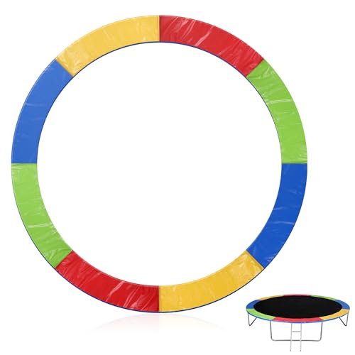Trampoline Replacement Safety Pad, 14ft Trampoline Spring Protective Cover Round EPE Pearl Cotton Trampoline Mat Waterproof Accessories No Holes for Pole