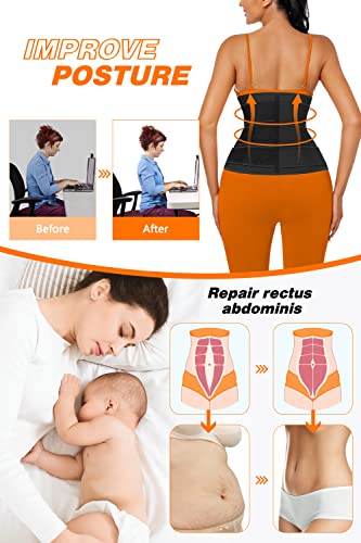 Women Waist Trainer Cincher 3 Straps Tummy Control Body Shaper - color: Black - Hooks - 3 Belts - Sweat Waist Trainer, size: Large