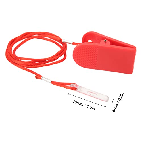 Treadmill Safety Key Replacement 2 Pack — Exercise Equipment Safety Start Key with Strong Clothing Clip Red Universal Fit 38mm Treadmill Emergency Stop Switch for Home Gym Cardio Workout
