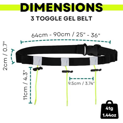 VeloChampion Triathlon Race Number Running Gel Belt, 3 Toggles, 1 Pack - style: 3 Toggle Belt