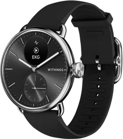 WITHINGS ScanWatch 2 - Hybrid Smart Watch, Heart Rate Monitoring, Fitness Tracker, Cycle Tracker, Sleep Monitoring, GPS Tracker, 30-Day Battery Life, Android & Apple Compatible, HSA/FSA - color: Black, style: Scanwatch 2 - 38mm