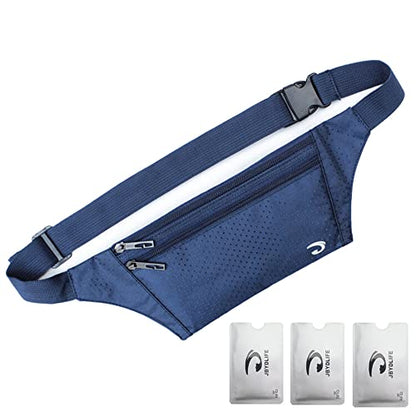 Naoki Outdoor Sports Running & Jogging & Travel Waterproof Utralthin Waist Pack/Bag Runner Belt - color: Navy