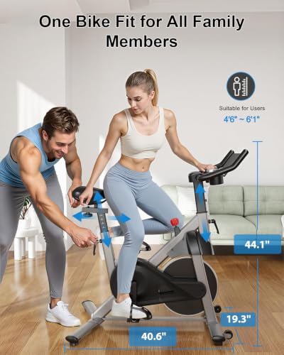 MJWW Magnetic Exercise Bike with Smart App, Stationary Indoor Cycling Bike for Home Workout, 32-Level Quiet Belt Drive, 300 lbs Heavy Duty Capacity Cycle with Comfortable Fully Adjustable Seat