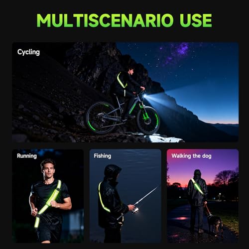LED Reflective Belt Sash Gear, Reflective Running Gear for Night Walking