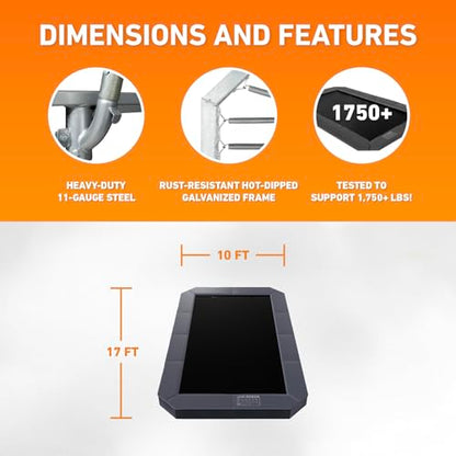 Avyna Premium In-Ground Trampoline – Outdoor Trampoline for Kids and Adults with Advanced Safety Features - size: 10x17' FT