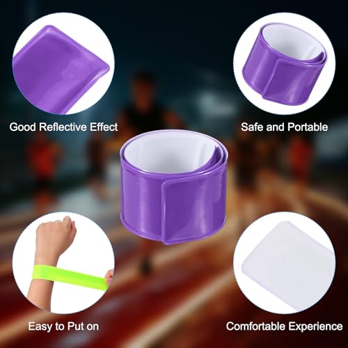 PATIKIL Reflective Slap Bands Snap Bracelet - color: Purple