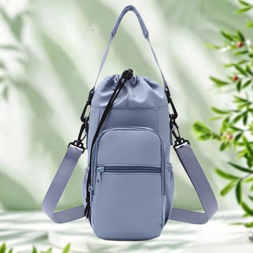 Water Bottle Holder with Strap, Portable Sling Bag with Phone Pocket, Water Bottle Accessories for Hiking Camping, Blue - color: Blue