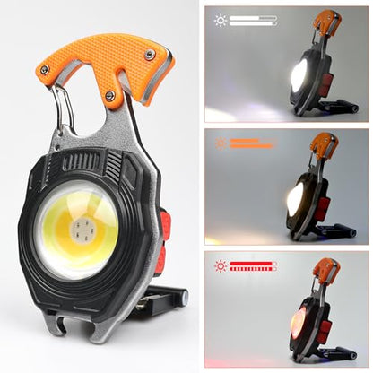 MAKDAK 4PC Keychain Flashlight Rechargeable Cob Keychain Work Light 7 Modes 1600Lumen High Lumen Flashlights for Emergencies,EDC - color: (Orange and Blue)*2PC