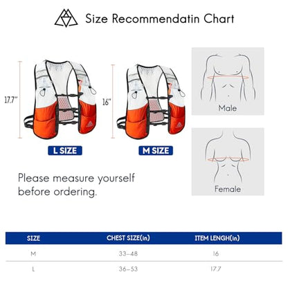 Haimont 5L Trail Running Hydration Vest with Soft Flasks - color: Orange, size: Medium