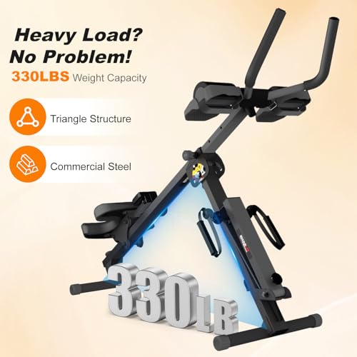 TOUSAINS 3 in 1 Folding Ab Machine, Rowing Machine & Cable System
