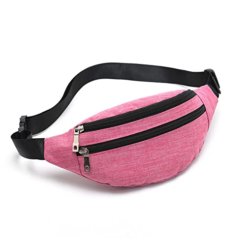 Fanny Packs for Women Men, Fashion Waist Pack Crossbody Bags Belt Bag with Adjustable Strap for Running Hiking Travel. - color: Pink-01