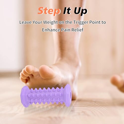 Foot Massager Roller for Plantar Fasciitis,Portable Reflexology Tool,Purple - color: 1-piece Purple