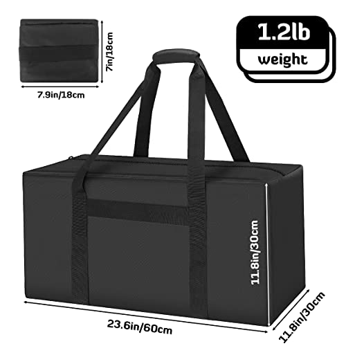 INFANZIA 24in Large Travel Duffel Bag, 600D Water Resistant Foldable, 56L - size: 24x12x12 inch-56L