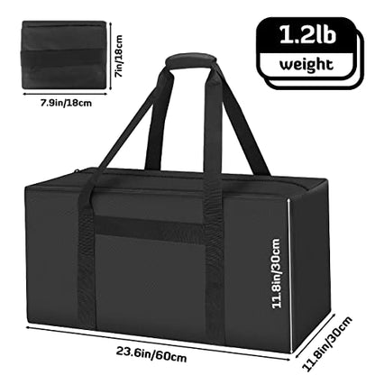 INFANZIA 24in Large Travel Duffel Bag, 600D Water Resistant Foldable, 56L - size: 24x12x12 inch-56L
