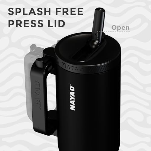 23oz Insulated Tumbler with Foldable Handle & 10oz Snack/Pill Container - color: black