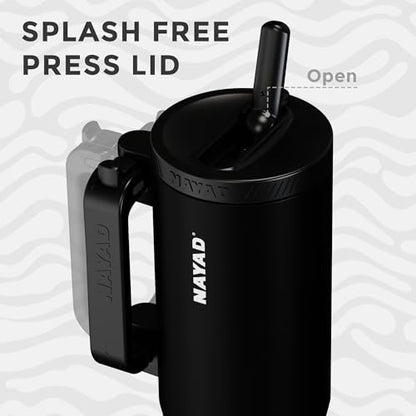 23oz Insulated Tumbler with Foldable Handle & 10oz Snack/Pill Container - color: black