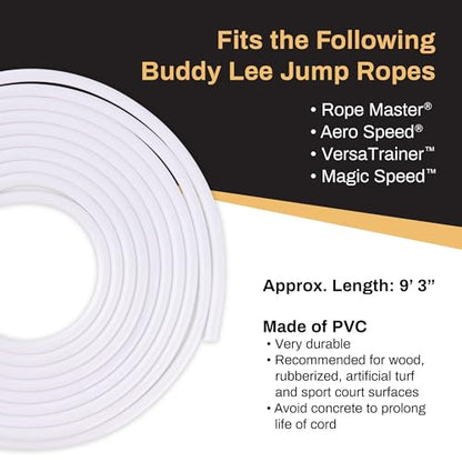Buddy Lee Replacement Jump Rope Cord - Replacement Jump Rope Cord for Aero Speed, Rope Master, Magic Speed or Magic Speed PRO - Best for Crossfit, Double-Unders, and Fitness Training (Pack of 2)