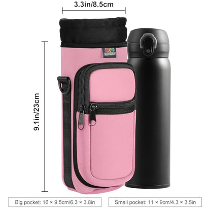 Nuovoware Water Bottle Carrier Bag, 25oz/32oz, Pink - color: Pink, size: 25-32 Ounces - Standard